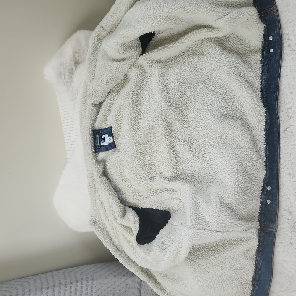 Gap Shearling Denim Jacket Large - Picture 3 of 5